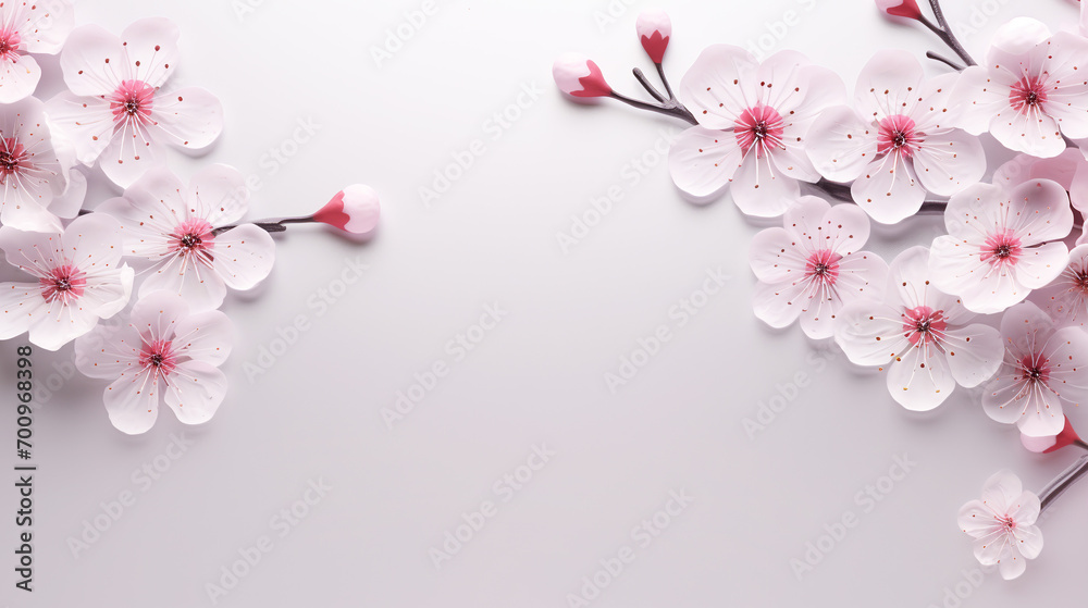 Three-dimensional illustration of a background with flowers for holiday cards,Generated by AI Three-dimensional illustration of a background with flowers for holiday cards,Generated by AI