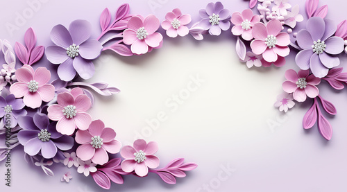 Three-dimensional illustration of a background with flowers for holiday cards Generated by AI