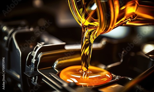 Close-Up of Lubricating Oil Being Poured on a Machine photo