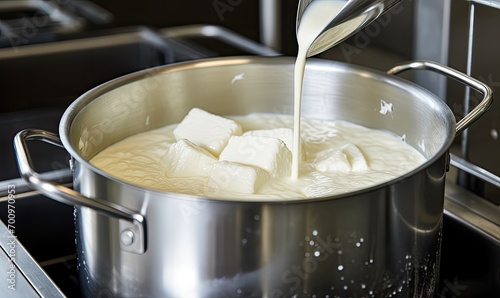 A Steaming Pot of Freshly Poured Milk Filling the Air With Creamy Goodness