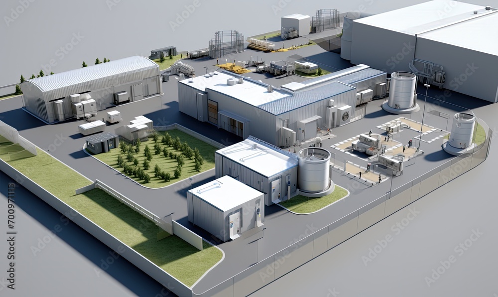 A Miniature Factory City With an Array of Industrial Structures A Miniature Factory City With an Array of Industrial Structures