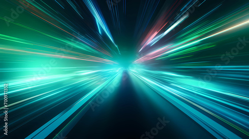 green and white ray of light, modern technology, high speed infrastructure hero image photo