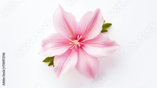 Pink isolated flower on white background top view. Flat layer © brillianata