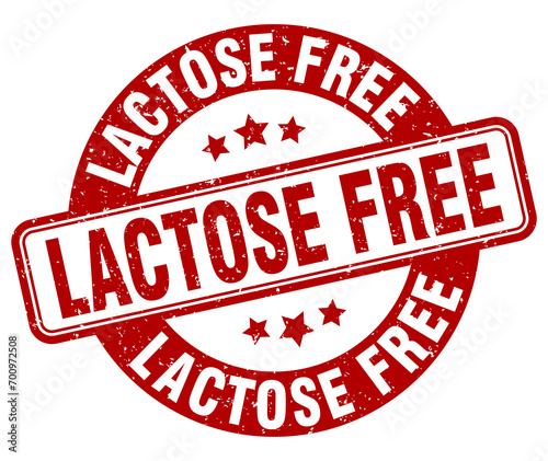 lactose free stamp. lactose free label. round grunge sign
