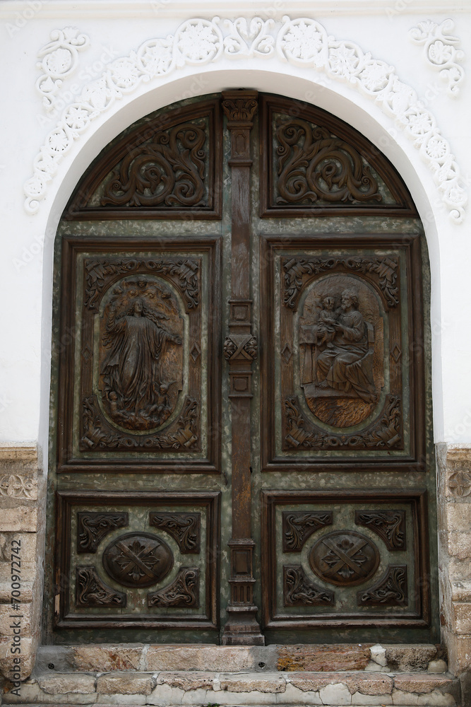 Imaculate Conception monastery door, VCuenca, ecuador