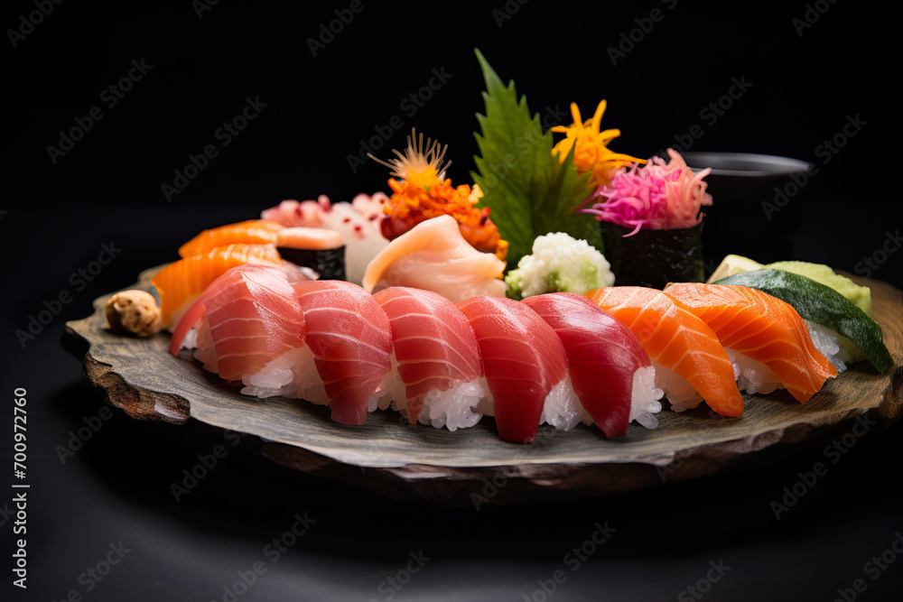 sushi with salmon. Generative Ai sushi with salmon. Generative Ai