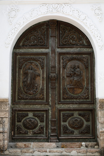 Imaculate Conception monastery door, VCuenca, ecuador © Julian