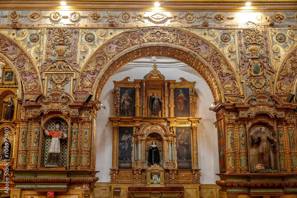 Inside St Francis's church, Quito, Ecuador