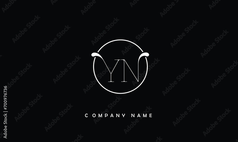 YN, NY, Y, N Abstract Letters Logo Monogram - obrazy, fototapety, plakaty 