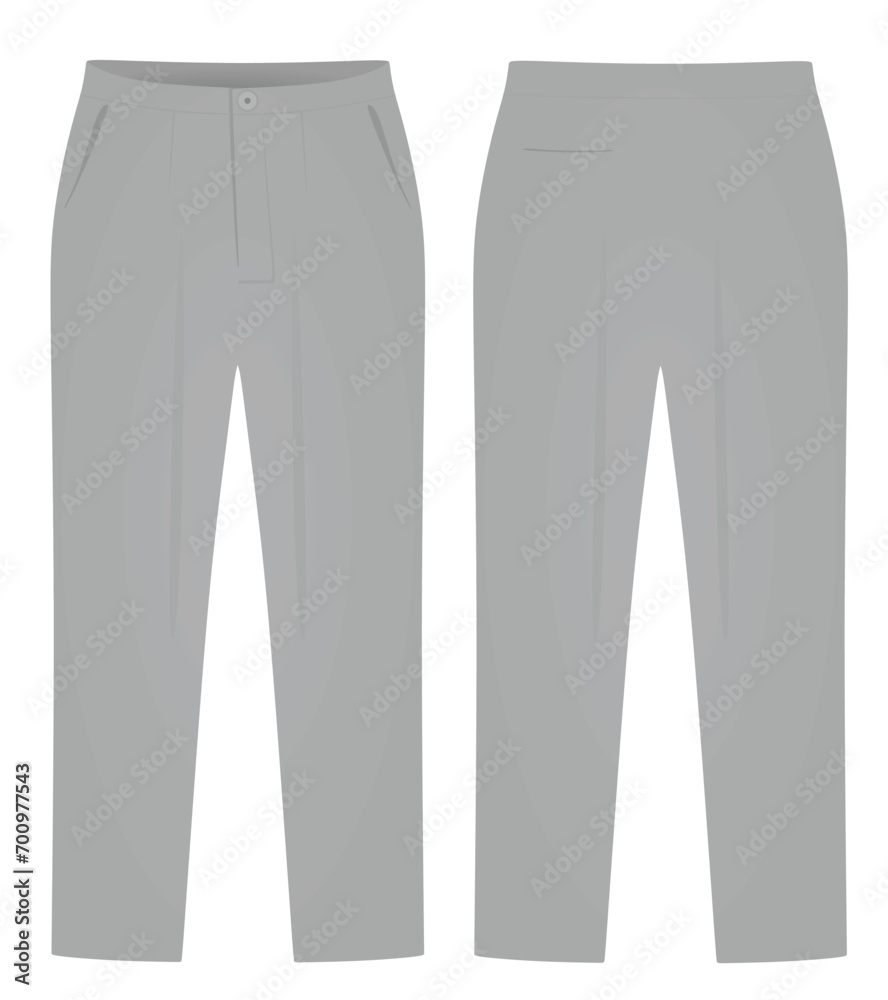Grey wide pants. vector illustration Grey wide pants. vector illustration