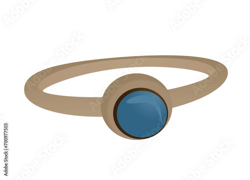 Vintage opal ring. vector illustration