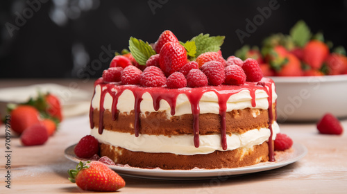 cake with strawberries