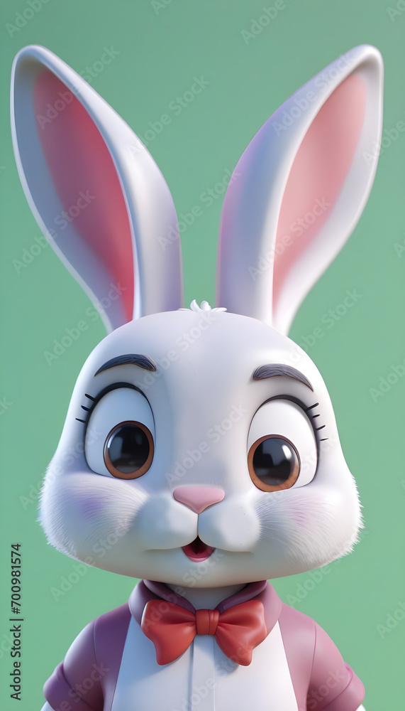 Fototapeta premium Hand drawn cartoon cute rabbit illustration 