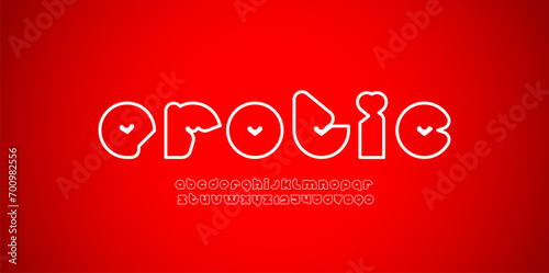 Alphabet trendy font, modern letters and numbers in lines style, vector illustration 10EPS.