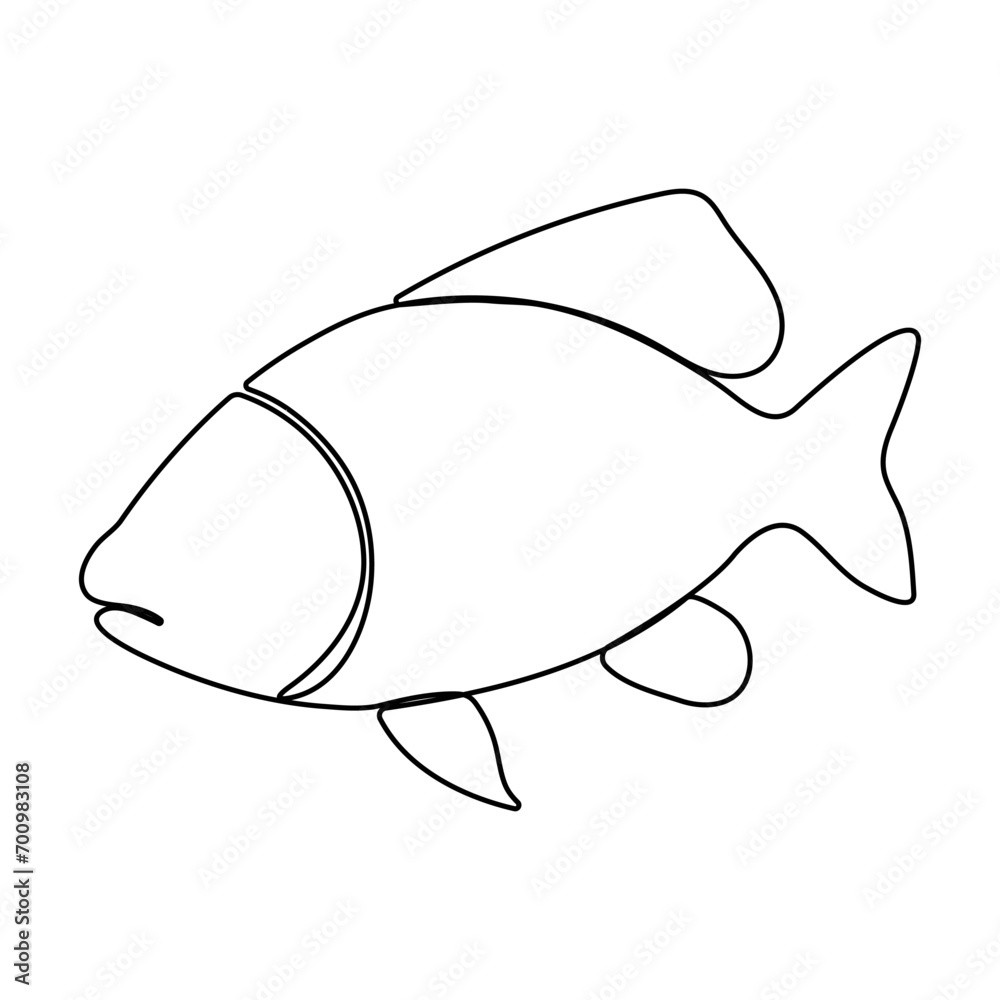 Continuous single-line art of fish. Cute fish one-line drawing vector and illustration
Continuous single-line art of fish. Cute fish one-line drawing vector and illustration