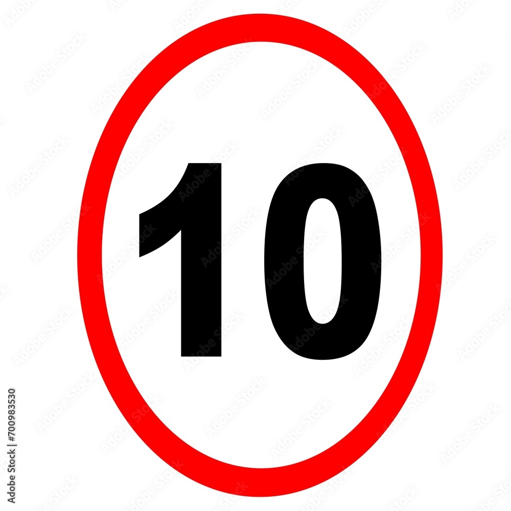 Road speed limit.10 speed limit Road speed limit.10 speed limit