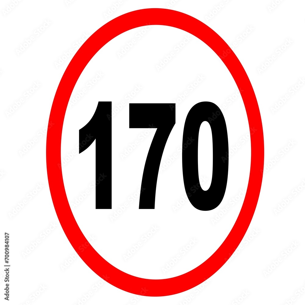 speed limit 170.road sign speed limit 170.road sign