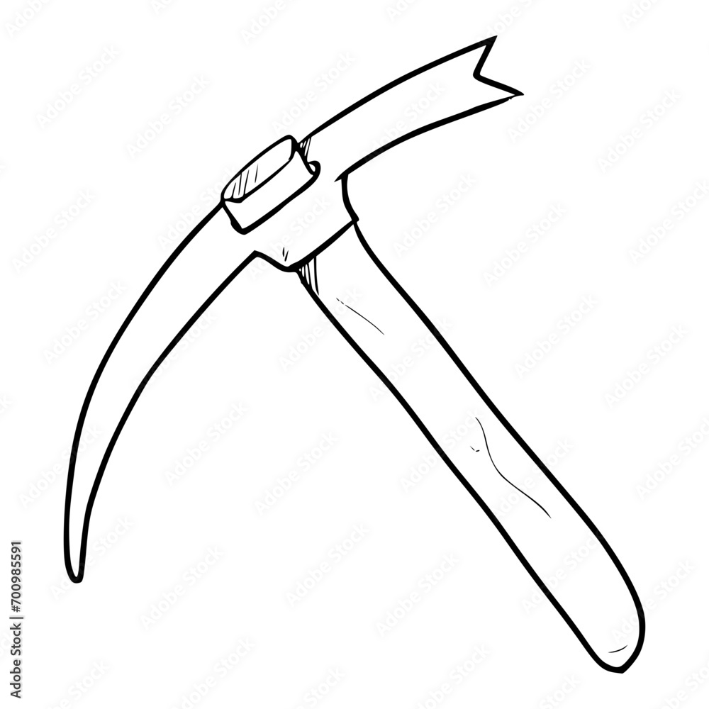 pickaxe illustration hand drawn outline sketch vector pickaxe illustration hand drawn outline sketch vector