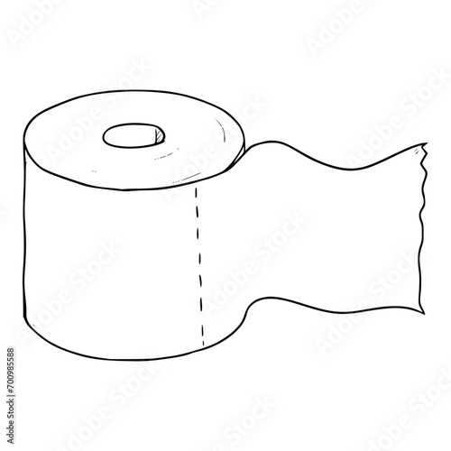 toilet paper illustration hand drawn outline sketch vector