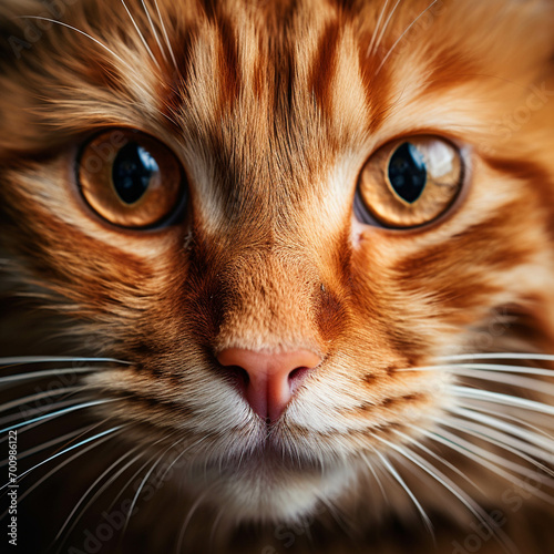 Brown cat mixed with white Cute fluffy fur.