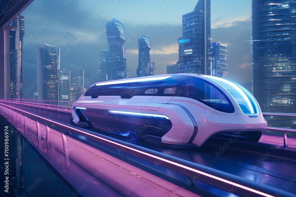 Futuristic Mini Mobility Innovation 3D Animation Modern Cityscape Commute  MADE WITH AI FANTASY WORL