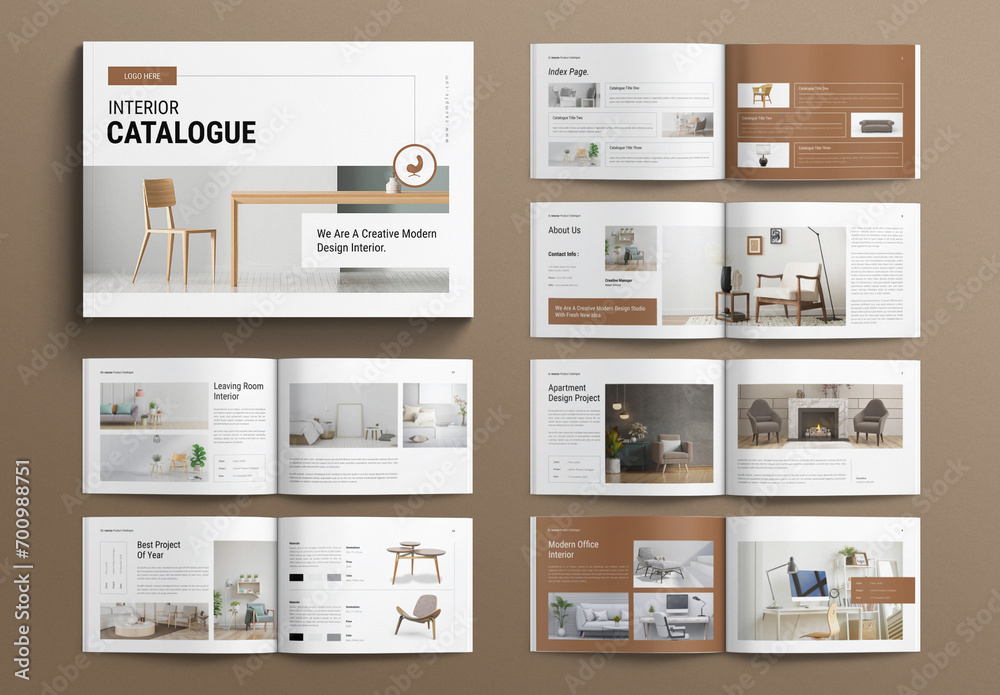 Modelo de Interior Catalog Template Brochure Design Layout Landscape do ...