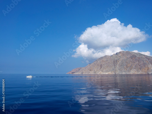 View towards the Tilos Island  Dodecanese  Greece