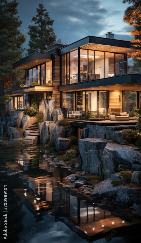 a luxury nordic home with at dawn a luxury nordic home with at dawn