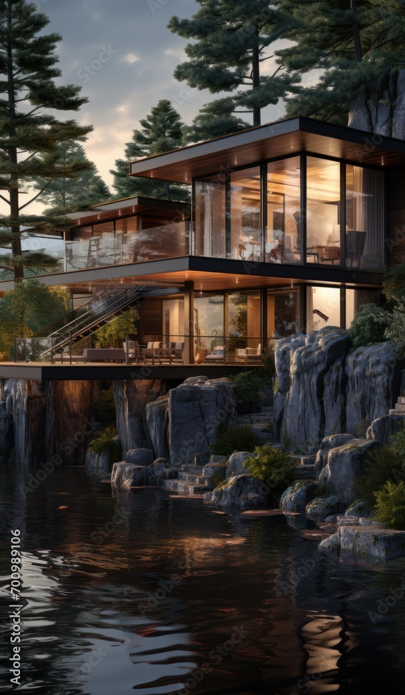 a luxury nordic home with at dawn a luxury nordic home with at dawn