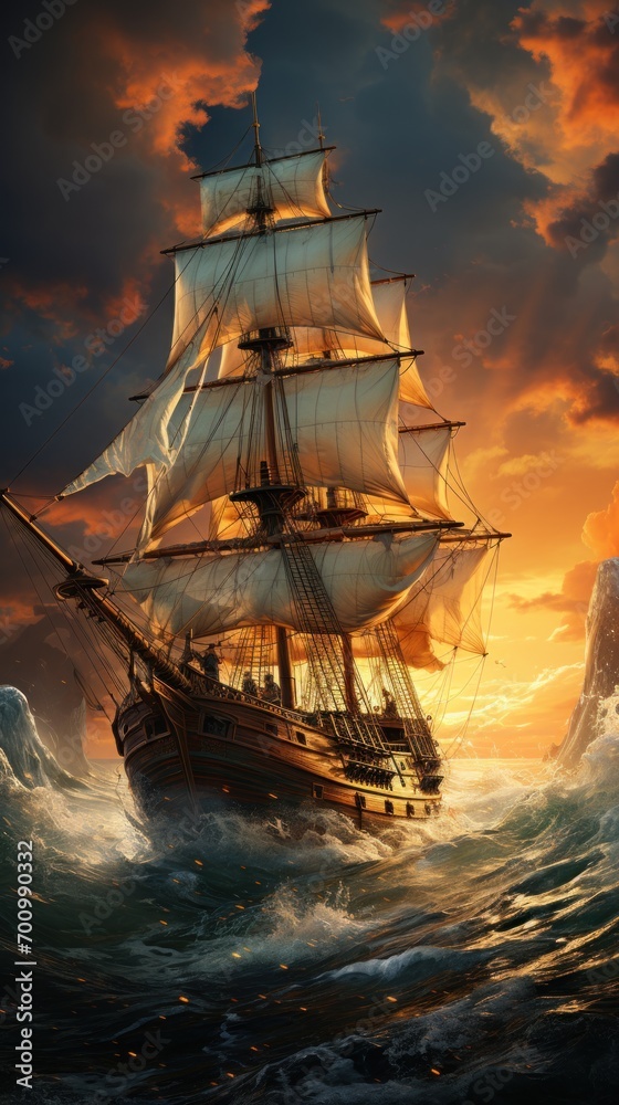 ship sailing in the ocean