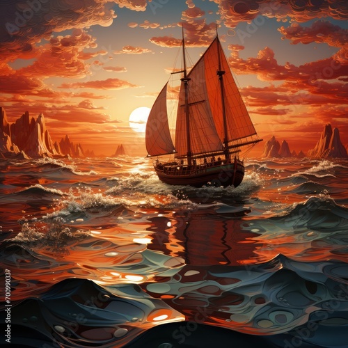 ship sailing in the ocean