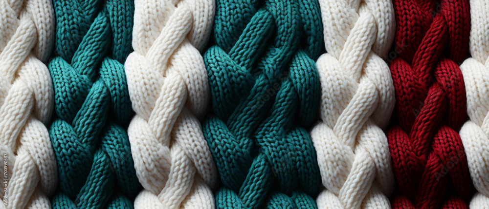 Macro shot of a knitted striped sweater texture. Macro shot of a knitted striped sweater texture.
