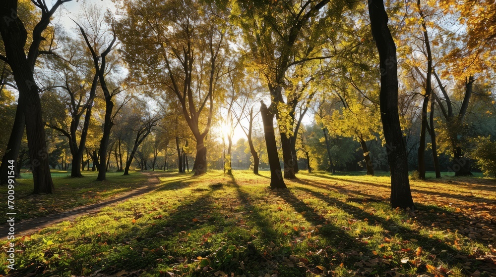 Panorama of an amazing autumn scenic landscape