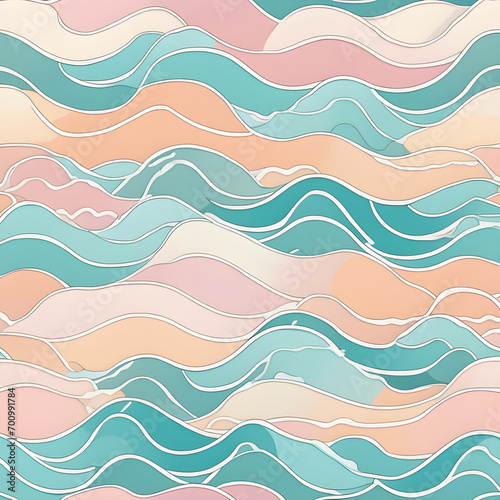 A stunning abstract design featuring waves in pastel colors.