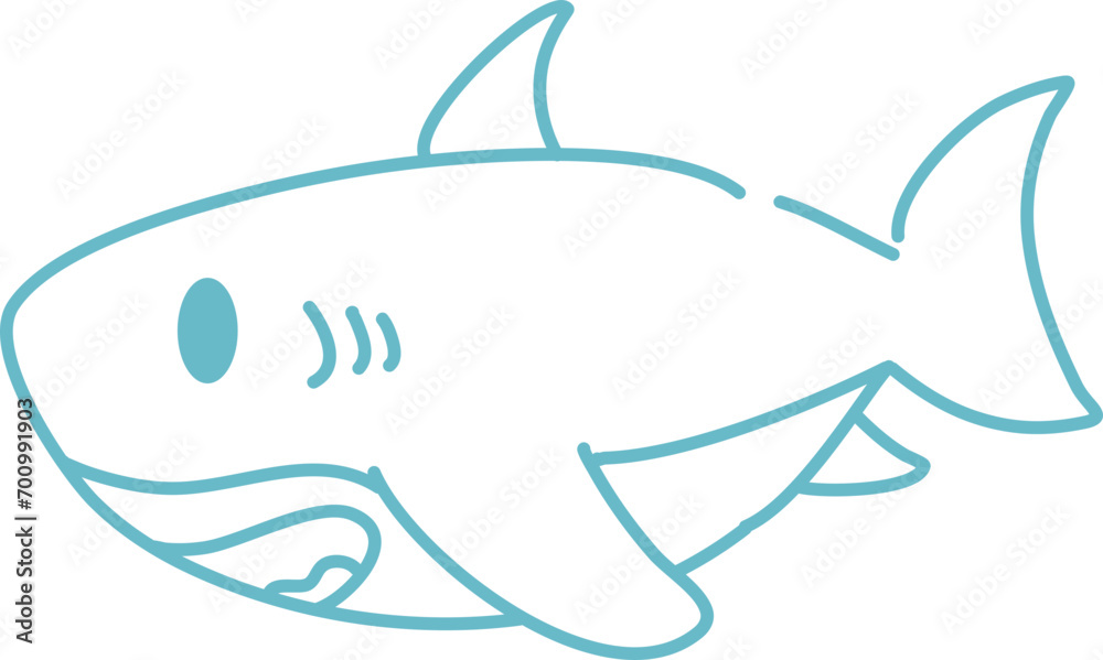 hand drawn shark outline illustration hand drawn shark outline illustration