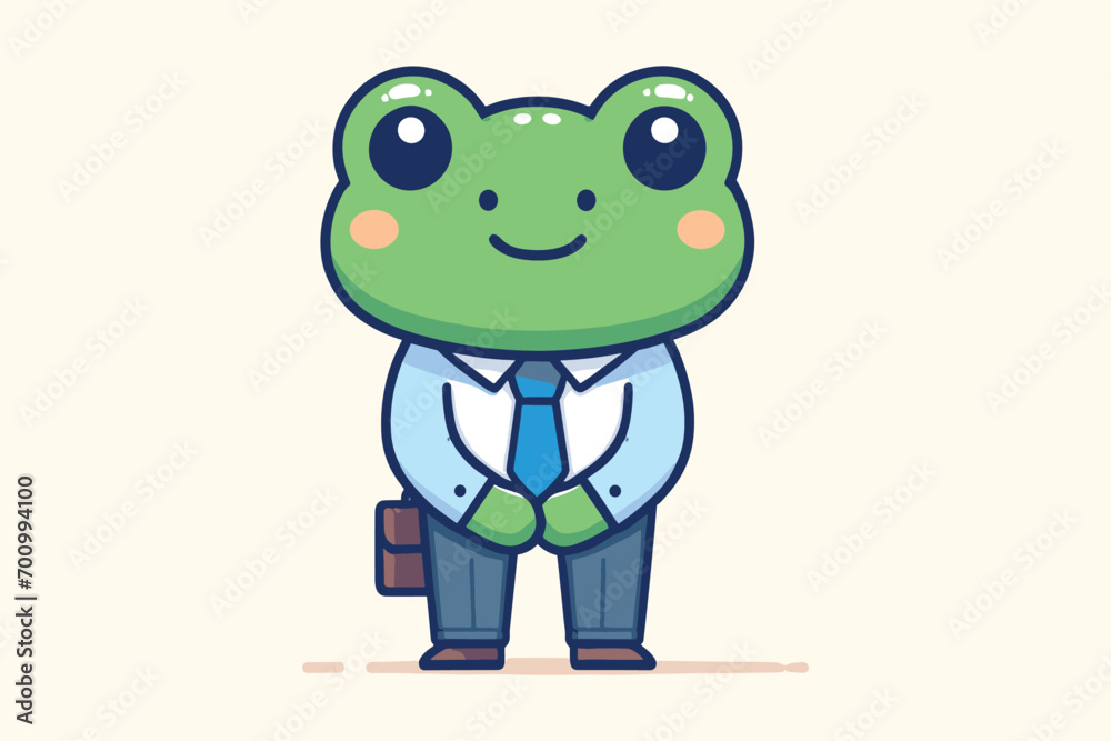 Obraz premium Illustration Frog Businessman Employee