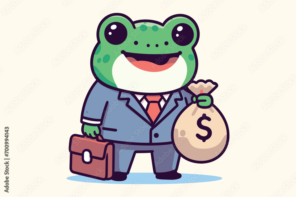 Illustration Frog Businessman Employee