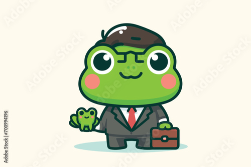 Illustration Frog Businessman Employee