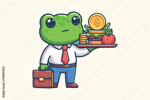 Illustration Frog Businessman Employee