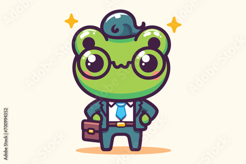 Illustration Frog Businessman Employee