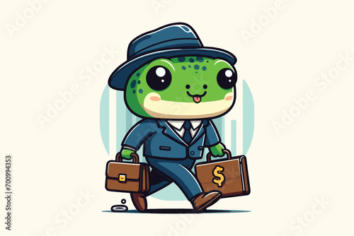 Illustration Frog Businessman Employee