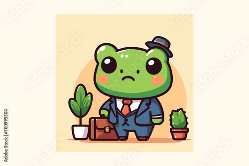 Illustration Frog Businessman Employee