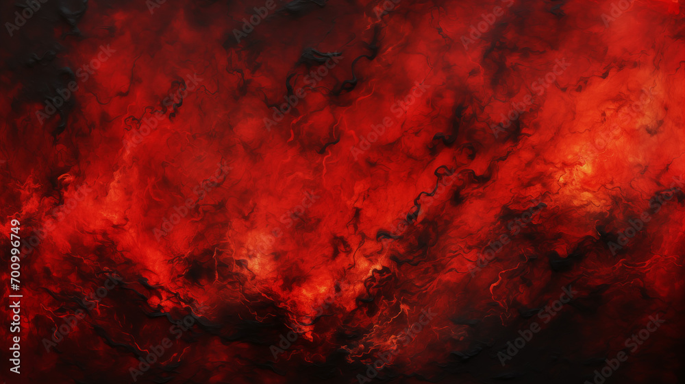 abstract black fire texture on a red background
