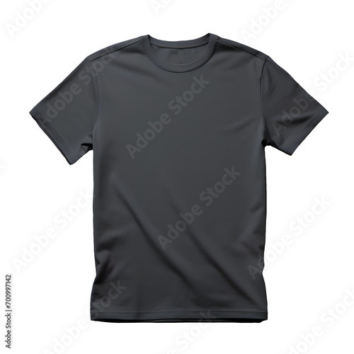 Black clean t-shirt without background. Ready for mockup. Transparent PNG inside 