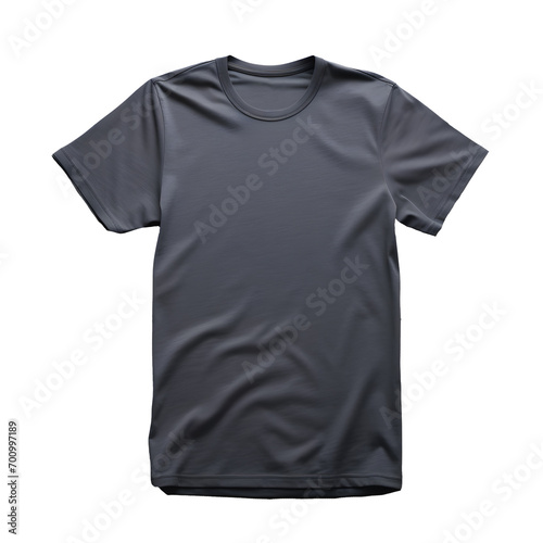 Black clean t-shirt without background. Ready for mockup. Transparent PNG inside 