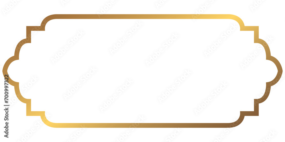 Islamic window or door arch. Arab frame vector shape. Golden ramadan kareem outline border. Islamic window or door arch. Arab frame vector shape. Golden ramadan kareem outline border.