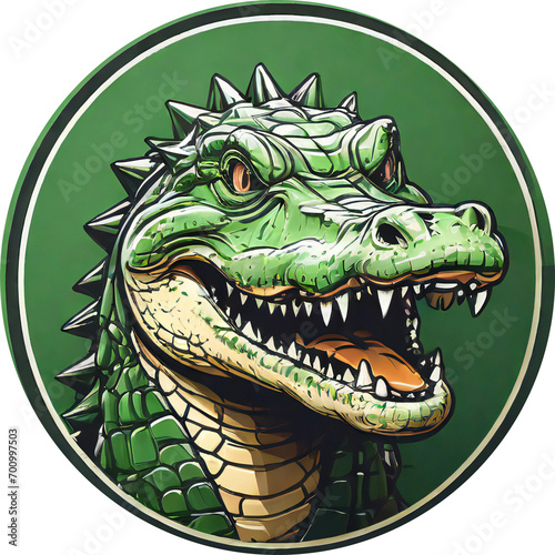 ai generative crocodile mascot, illustration design for logo, tshirt, sticker. © Firly