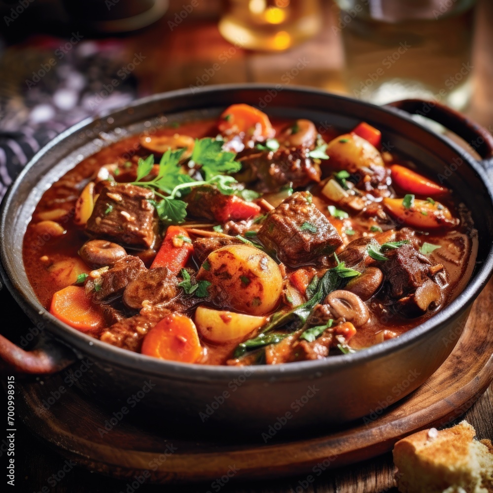 A bowl of beef stew A bowl of beef stew