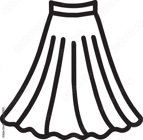 long skirt, icon outline