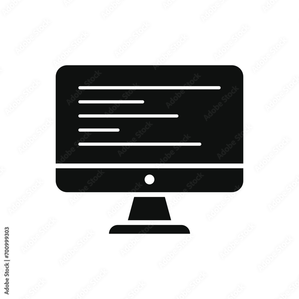 monitor with programming code lines icon vector monitor with programming code lines icon vector